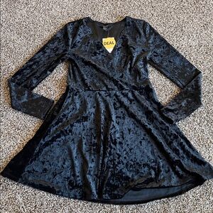 Forever 21 Black Velvet Mini Dress